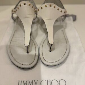 Jimmy Choo White Flat Sandals